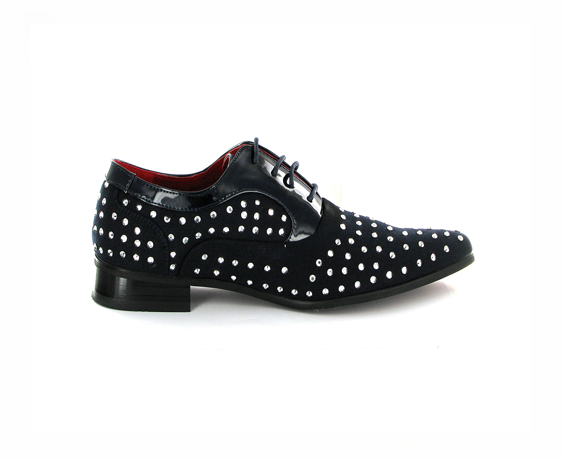 Rossellini Naples Men's Shoes Black Faux Suede Diamond Wedding Pointed Shoes
