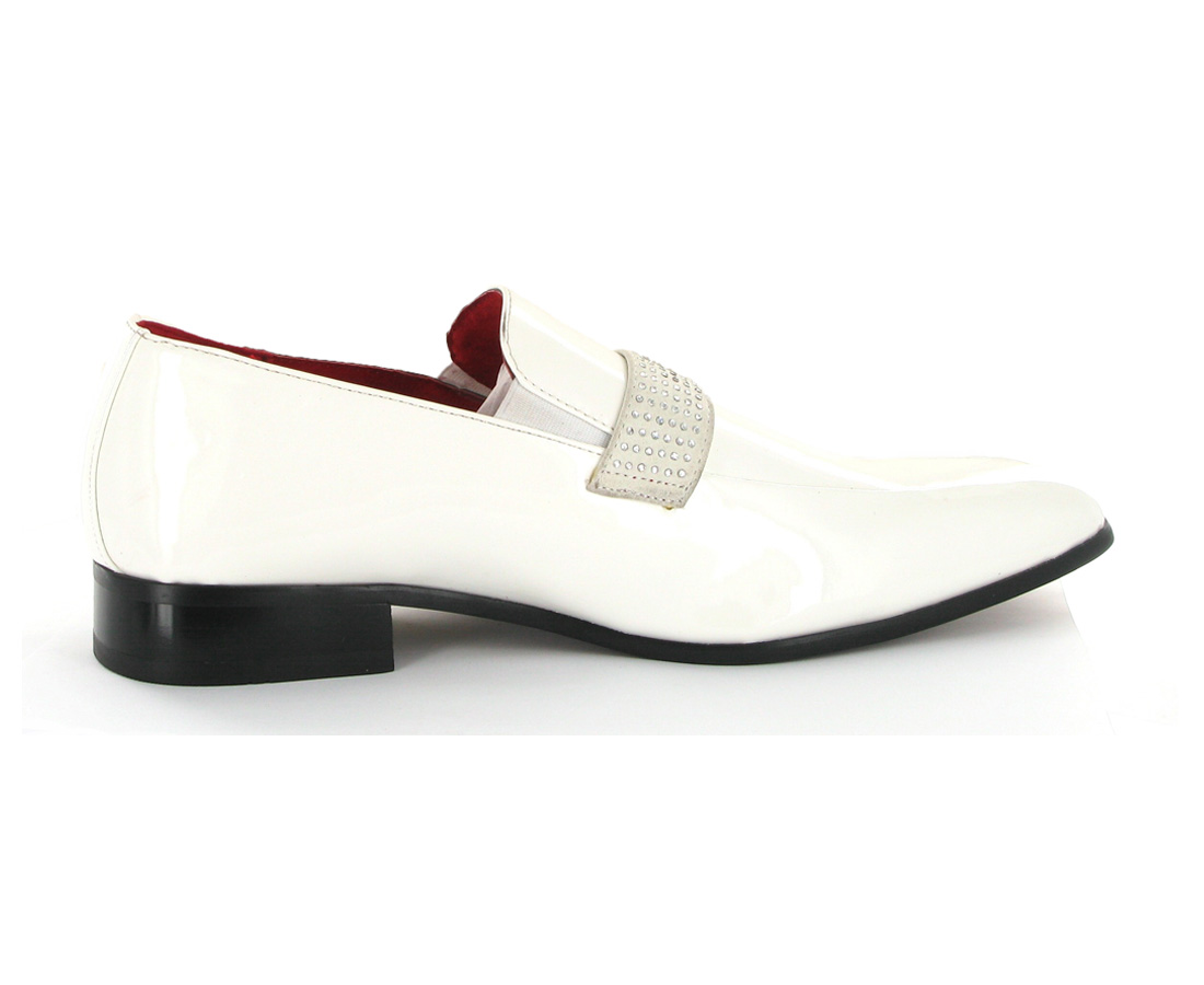 Mens white online slip on loafers